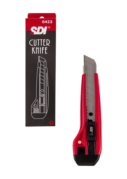 Maket Bıçağı Geniş Otomatik Kilitlemeli Metal Ağızlı 2 Yedekli 0423