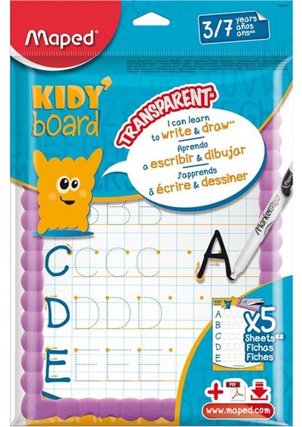 Yazı Tahtası Kıddy Board Çoçuk Esnek ve Transparan Kit