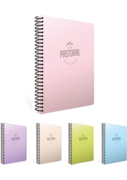 Spiralli Plastik Kapak Defter Pastoral A4 200 YP Çizgili