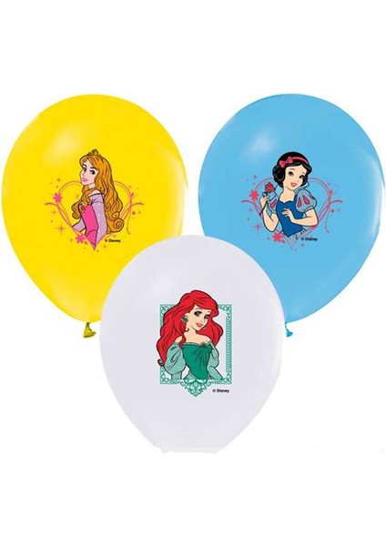 Balon Prenses Baskılı Pastel Renk 4+1 100 Lü 1930