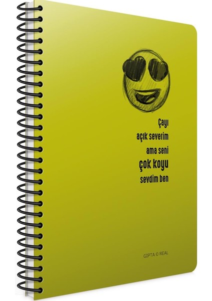 Spiralli Plastik Kapak Defter Real A4 80 Kareli