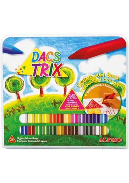 Mum Pastel Boya Dacstrix Çantalı Üçgen 24 Renk DA000127