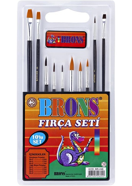 Fırça Seti Sulu Boya ve Yağlı Boya 10 Lu BR-248