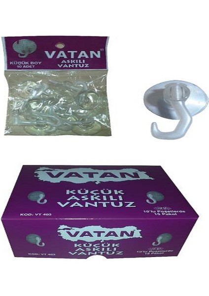 Vantuz Kancalı 10 Lu Küçük VT403