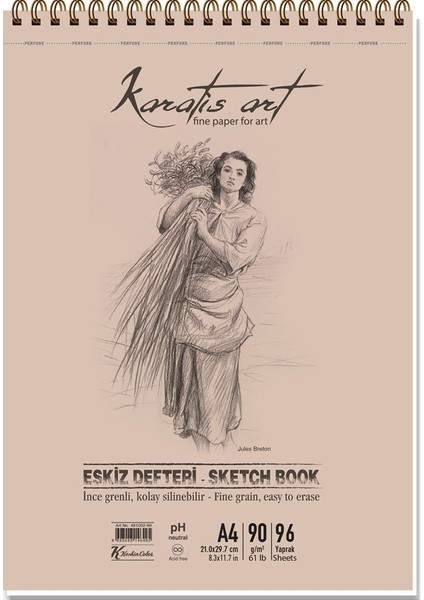 Karatis Eskiz Blok Spiralli Art 90 gr A5 40 Yp 481006-99
