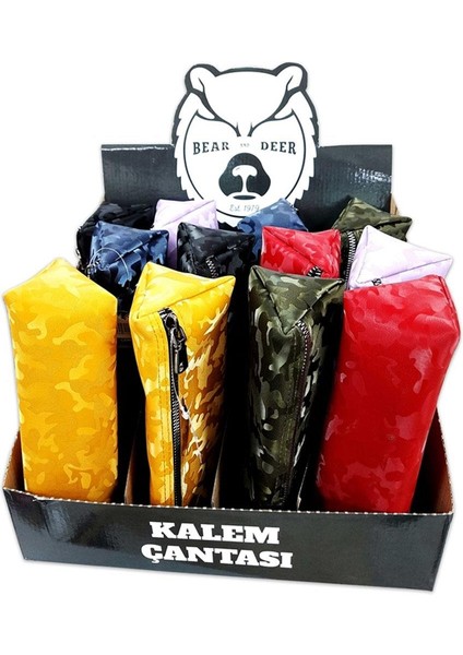 B&d Kalem Çantası Üçgen Suni Deri Kamuflaj Desenli BD-KCS040