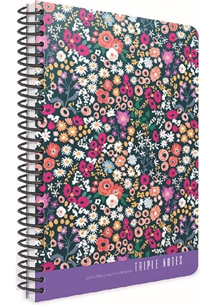 Trıple Notes Spiralli Sert Kapak Defter 17X24 80 Yp Çizgili