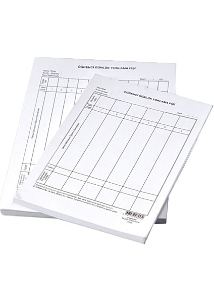Öğrenci Yoklama Fişi 10 Derslik 100 Lü