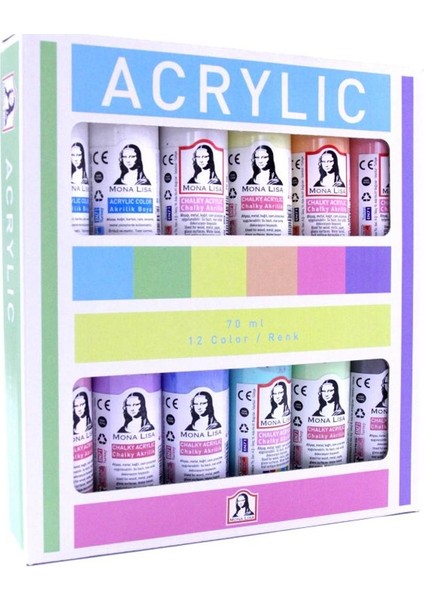 Akrilik Boya 12X70 ml Set (Chalk)