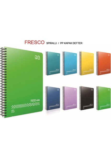 Fresco Spiralli Plastik Kapak Defter A4 96 Yp Düz 4937