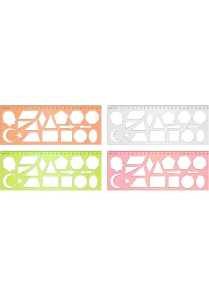 Geometrik Şablon Cetvelli Atatürklü 25 cm 02285