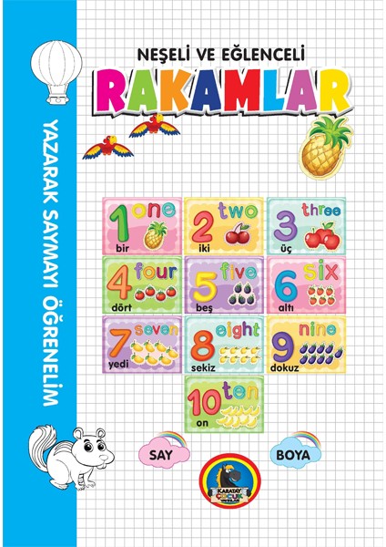 Boyama Kitabı Neşeli ve Eğlenceli Rakamlar Karatay Yayınevi