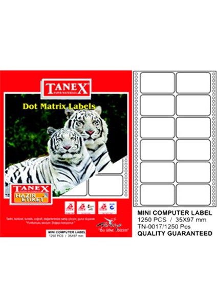 Sürekli Form Etiket 1250 Li 35X97 Tn 0017