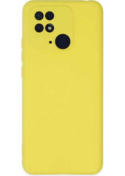 Xiaomi Redmi 10C Kılıf Nano Içi Kadife Silikon - SARI-(5796)