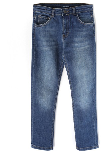 Erkek Çocuk Regular Fit. Boru Paça Denim Pantolon Mavi Renk Erkek Çocuk Kot Pantolon 001-0002077
