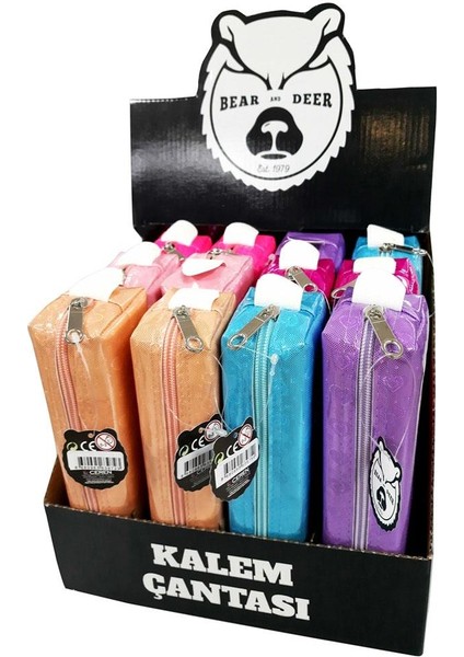 B&d Kalem Çantsı Küçük Boy Simli Kalp Desenli BD-KCS035