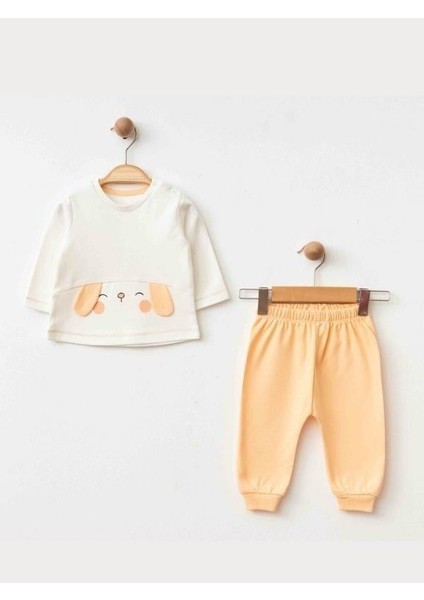 Bebek Kapüşonlu ve Tavşan Figürlü 3 Lü Organik Eşofman Takımı modelleri