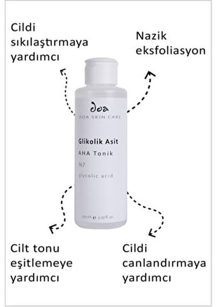 %7 Glikolik Asit AHA Tonik 150 ml Tüm Cilt Tipleri için Cilt Yenileyici fiyatları