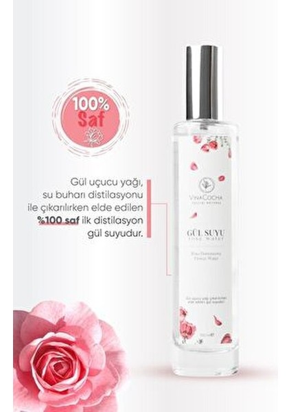 Gül Suyu 100 ml Tüm Cilt Tipleri için Koruyucu Etkili Doğal Yüz Bakım Ürünü