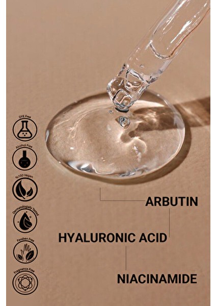Leke Karşıtı Serum %2 Arbutin ve Hyaluronik Asit 30 ml Tüm Cilt Tipleri için Aydınlatıcı