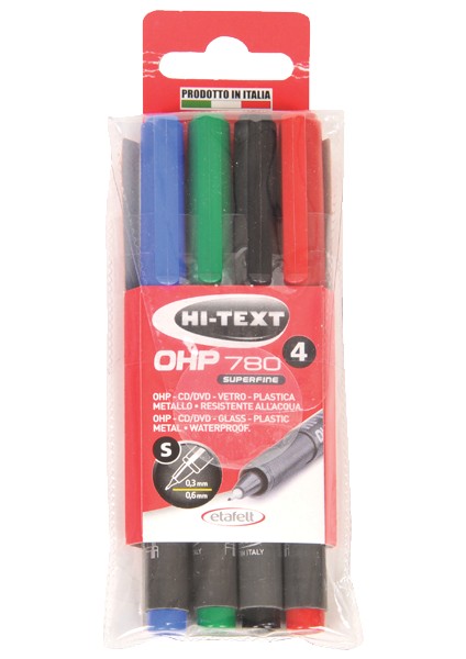 Asetat Kalemi Permanent S Seri 4 Renk 780S4PVC