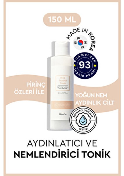 Pirinç Ekstraktı Toner 150 ml Tüm Cilt Tipleri için Temizleyici Etki