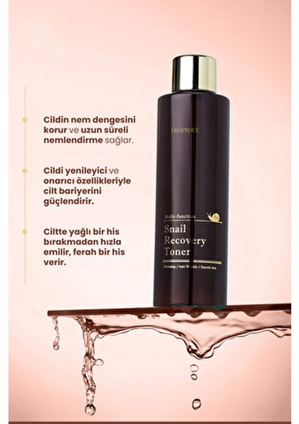 Onarıcı Salyangoz Tonik 210 ml Kuru Ciltler için Kırışıklık Karşıtı Etki