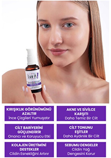 Retinol & Niacinamide Cilt Serumu 30 ml Tüm Cilt Tipleri için Yaşlanma Karşıtı Etki indirimleri