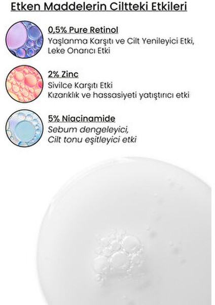 Retinol & Niacinamide Cilt Serumu 30 ml Tüm Cilt Tipleri için Yaşlanma Karşıtı Etki