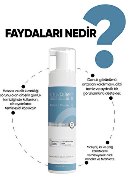 Aydınlatıcı Temizleme Köpüğü 200 ml Ciltteki Kiri ve Yağı Etkili Şekilde Temizler fiyatları