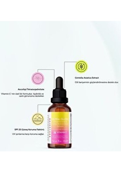 Aydınlatıcı C Vitamini Serum 30 ml SPF 25 Tüm Cilt Tiplerine Uygun Koruyucu Etki