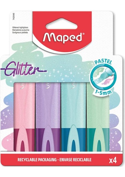 Fosforlu Kalem Glıtter Pastel 4 Lü 742046