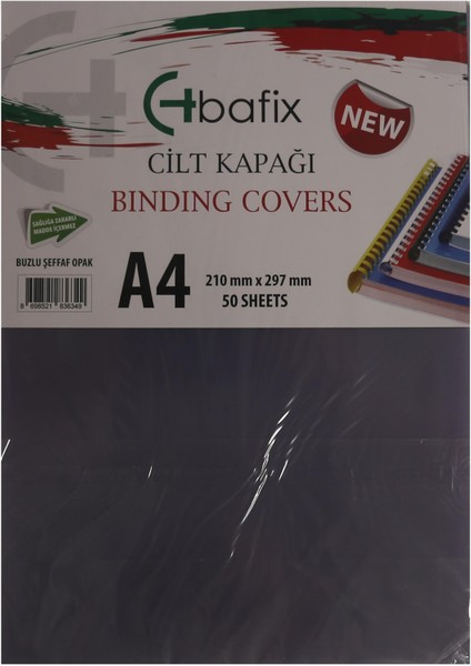 Cilt Kapağı Plastik Opak A4 350 Mıc Buzlu Şeffaf