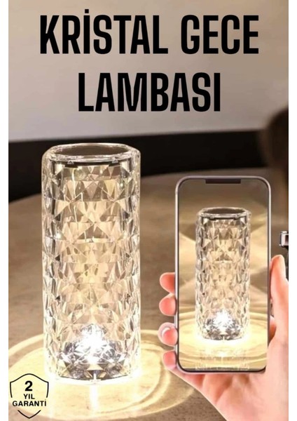 Kristal Dokunmatik ve Kumandalı Masa ve Gece Lambası