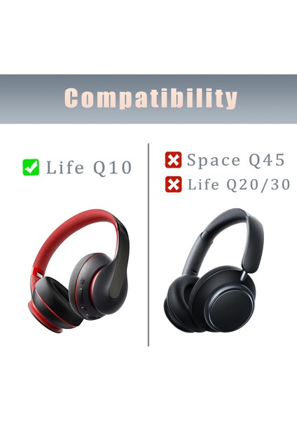 Anker Soundcore Life Q10 Q10 Bt ile Uyumlu Kulaklık Pedi Süngeri Yastığı + Takma Aparatı 2in Set fiyatları