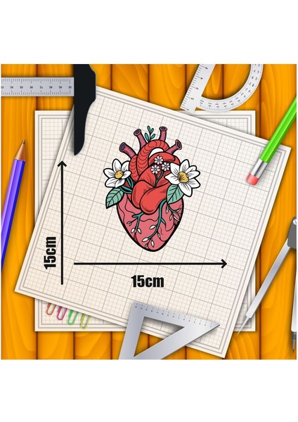 Çiçekli Kalp Araba, Motorsiklet, Kask, Laptop, Cam Sticker 15X15 cm fiyatları