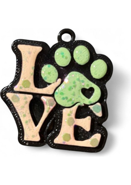 Akıllı Nfc Etiketli Köpek Tasması Takı - Kayıp Önleyici Akıllı Künye - Yeşil Patili Yaldızlı - Pet Güvenlik