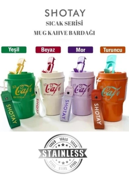 Shotay 450ML Taşıma Askılı Paslanmaz Çelik Termos Bardak /kahve Bardak Mug