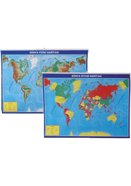 Harita Dünya Siyasi-Fiziki Çıtalı 70X100 998