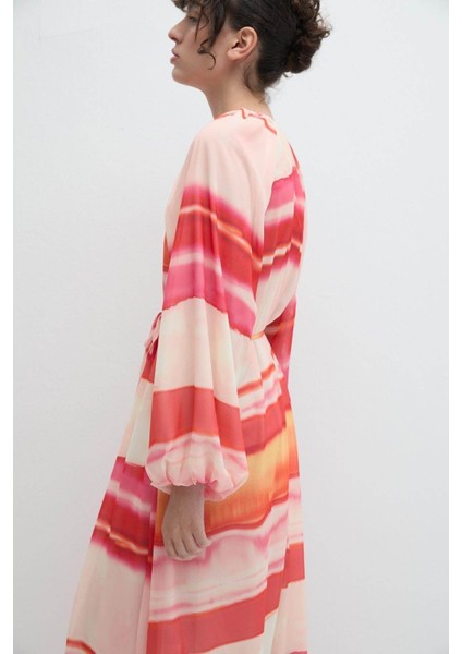 Şifon Tül Elbise Turuncu indirimleri