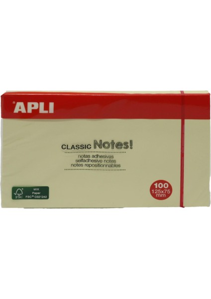 Yapışkanlı Not Kağıdı Classic 100 Yp 125X75 10976