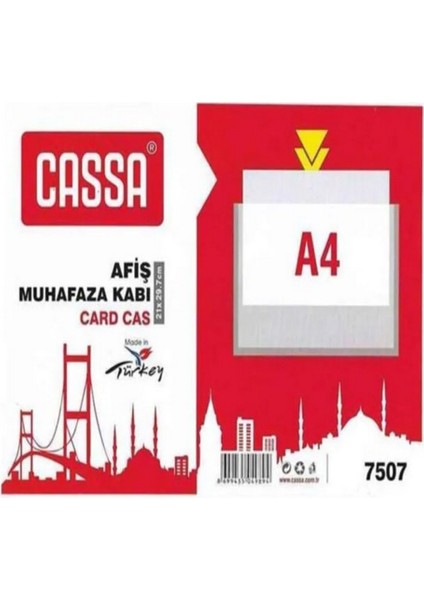 Tabela Poşeti (Afiş Muhafaza Kabı A4) 210X297 mm Şeffaf 7507