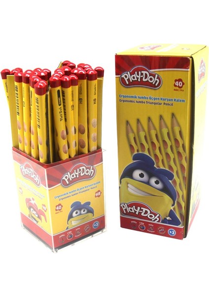 Kurşun Kalem Oluklu Jumbo Üçgen 40 Lı PLAY-KK014