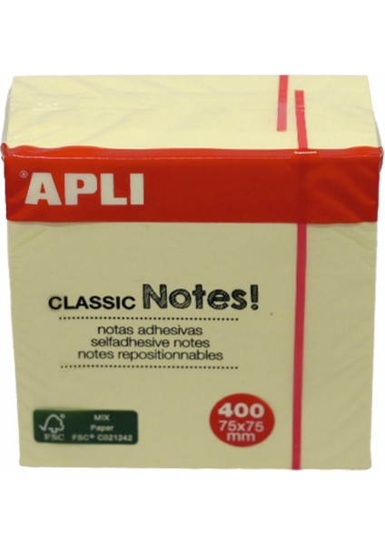 Yapışkanlı Not Kağıdı Classic 400 Yp 75X75 Küp 11597