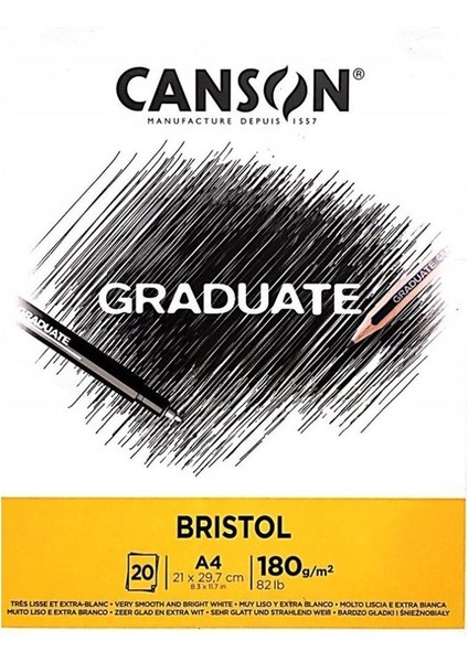Çizim Bloğu Graduate Cangrad Bristol 20 Syf A4 180 gr