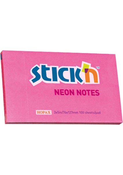 Stıckn Yapışkanlı Not Kağıdı 76X127 Neon HE21169