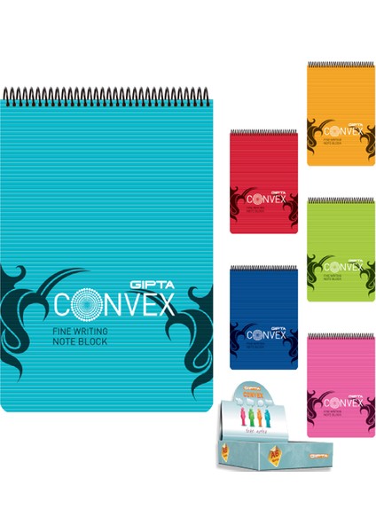 Bloknot Convex Spiralli Plastik Kapak Çizgili 100 Yp A6 1648