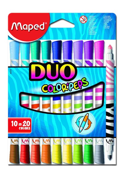 Keçeli Boya Kalemi Duo Tip 10 Lu 20 Renk 847010