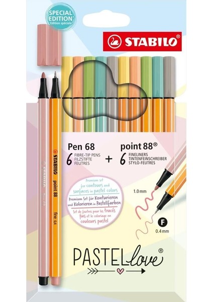 Point 88 & Pen 68 Pastellove 12 Li 6888/12-7-7