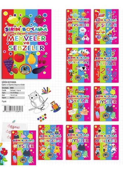 Boyama Kitabı Şirin Siyah Beyaz 16 Syf Karatay Yayınevi